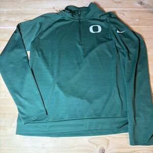 Nike Oregon Ducks Top Women's XL Green 1/4 Zip Pullover Dri-Fit